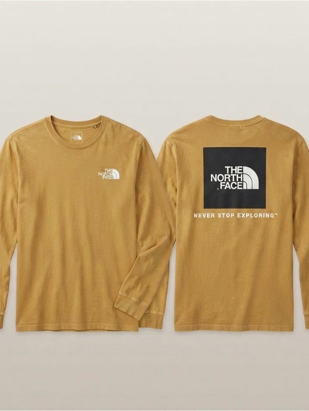 The North Face Men's Large Khaki Long Sleeve Graphic T-Shirt